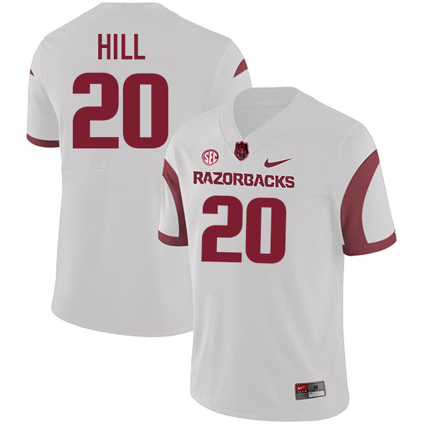 Rodney Hill Arkansas Jersey,Arkansas Razorbacks #20 Rodney Hill Jersey Youth College-Retro White